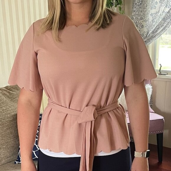 Tops - Scalloped Dress Shirt Blouse